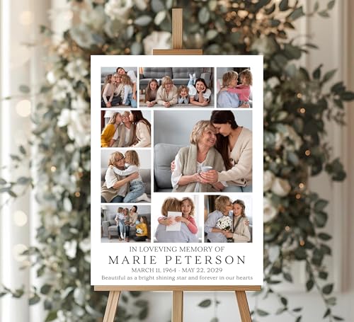 Custom Funeral Welcome Sign with Photo, Memorial Yard Sign, Celebration of Life Welcome Board, Personalized Remembrance Sign for Funeral Service - CCTC07 - color: Background #07