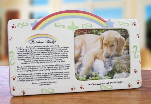 BANBERRY DESIGNS Pet Bereavement Photo Frame Rainbow Bridge Poem - Customized with your Photo