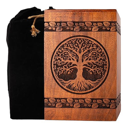 Well Crafted Tree Urns for Human Ashes Adult Man - Wooden Urns for Human Ashes Adult, Urn for Human Ashes Adult Male Female, Decorative Urns (Keepsake Set of 2) - size: Keepsake Set of 2