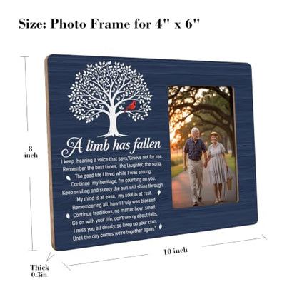 Memorial Picture Frame, Sympathy Photo Frame, Loss of Loved One Gift, Cardinal Tree Remembrance Keepsake, 4x6 Photo - color: Blue Limb