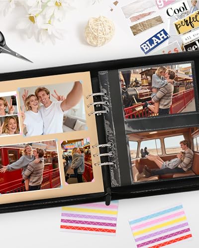 Memorial Photo Album 4x6 100 Photos, Leather Memory DIY Scrapbook with 25 Sheets and 20 Blank Kraft Sheets, Sympathy and Bereavement Gift for Loss of Loved One Condolences Gifts - color: Blue