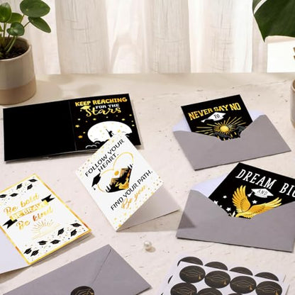 Eaasty 50 Set Inspirational Graduation Greeting Cards with Envelope Sticker - style: Inspirational Graduation