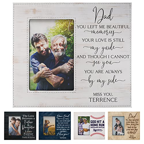 Personalized Dad Picture Frame | 6 Unique Designs w/ 2 Size Options 4x6, 5x7 | Memorial Gifts for Loss of Father, Bereavement Gifts for Dad, Sympathy Gifts for Loss of Dad, Multicolor - style: Design - 4