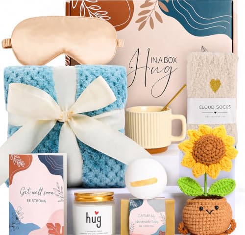 Get Well Soon Gift Baskets for Women, Surgery Recovery Care Package, Sympathy Gifts for Loss of Loved One, Thoughtful Care Package for Mom Her Wife Friends