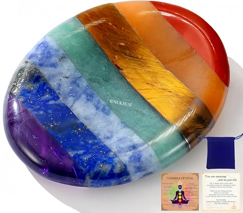 7 Chakra Worry Stone Healing Crystal–Anxiety Relief Items Gifts - color: 7chakra Oval Shaped