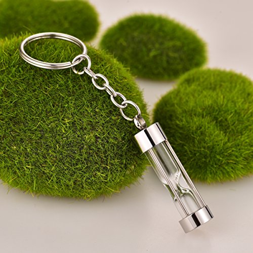Hourglass Ashes Keychain Urn Pendant Memorial Keepsake Cremation Jewelry Glossy - color: Glossy