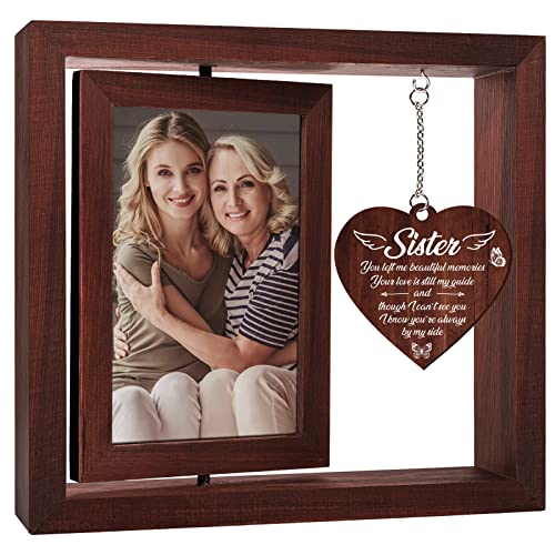 Vetbuosa Memorial Gifts for Loss of Sister, Sympathy Picture Frame,Sympathy Gifts for Loss of Sister,Bereavement Remembrance Funeral Condolence Grief Gift,Fits 4x6 In Photo - color: Brown, size: 4x6 Inches - Sister