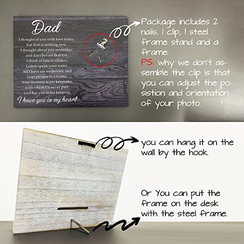 ZENNLAB Memorial Picture Frame, 7.87x9.8 inches, Black, for Dad, Love Theme, Unisex Adult