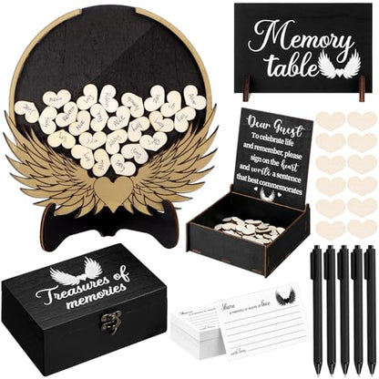 Amyhill Celebration of Life Favors Memory Guest Book, Wing, Brown - style: Wing