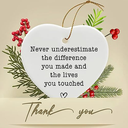 Jocidea Positive Quote Keepsake - Thinking of You Gift - Tough Times Gift - Ceramic Heart Keepsake - Thank You Present - color: Never Underestimate