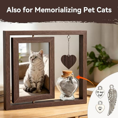 Blue Union Pet Memorial Dog Memorial Gifts for Loss of Dog - Rotating Wooden Picture Frame 4x6“ Gifts Double Sided Display - Remembrance Keepsake Loss of Dog Sympathy Gift for Dog Lovers & Cat Lovers