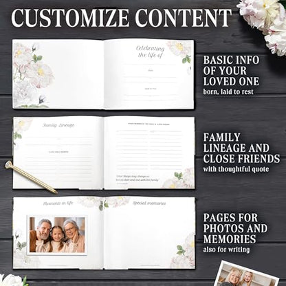Funeral Guest Book for Memorial Service, Guest Book for Funeral with 1 Signature Pen, Black Furnal Book, Guest Book Funeral, Memorial Book for Funeral, in Loving Memory Guest Book