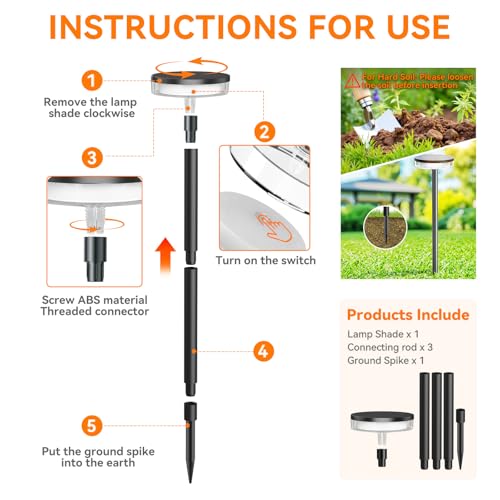 LETMY Solar Pathway Lights Outdoor, 2 Pack 2X Brighter Solar Lights Outdoor Waterproof, Taller Pathway Light with Larger Panel, Auto On/Off Up to 12Hrs Driveway Light for Yard Outside Patio Path Lawn - size: 2 Pack
