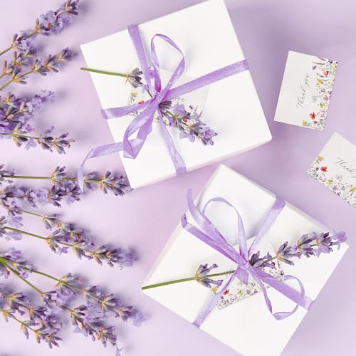 nulala 10Pack Mini Wildflower Seed Paper Cards,‘Thank You’Handmade Paper Cards Embedded Wildflower Seeds for Wedding Favors, Personalized Graduation Gifts(7 * 10cm) - color: Purple