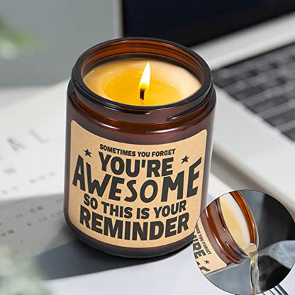 Scented Candle Gifts for Women, Her - Inspirational, Cheer Up Gift - color: You Are Awesome