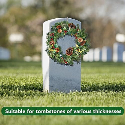 Christmas Headstone Wreath Hanger, Adjustable Headstone Wreath Holder - style: 1 Pc