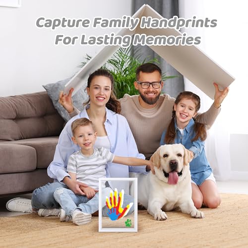 Family Handprint Kit for 4, Hand Print Keepsake Frame DIY Craft Gift - color: White, size: 4 Pages Acrylic Boards