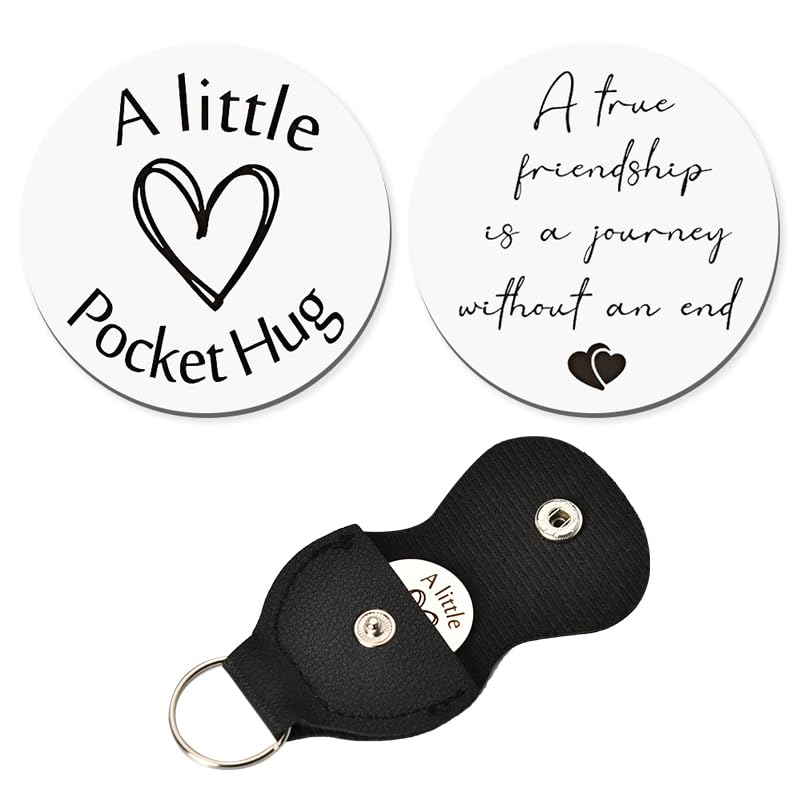 Best Friends Gifts for Women Men - Pocket Hug Keychain Friend Bff Bestie Birthday Christmas Gift Long Distance Relationship Gifts A True Friendship is A Journey Without An End Keychains Double Sided - color: A True Friendship