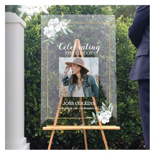 Custom Funeral Sign with Picture - Personalized Memorial Sign - Personalized Funeral Board for Love Ones - Memorial Funeral Sign - Custom funeral Decorations for Loss of Loved Ones - color: Sign 2