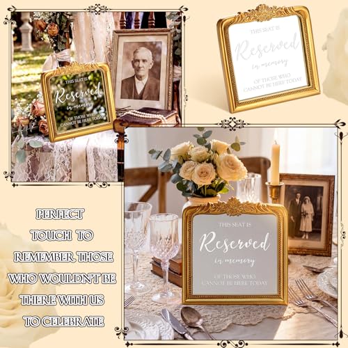 Bucherry Vintage Wedding Memorial Reserved Chair Sign - style: in Loving Memory
