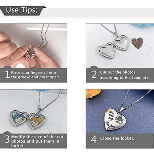 YOUFENG You are My Sunshine Necklace Sunflower Locket Necklace that Holds Pictures Heart Locket Pendant Gifts for Her - style: Silver Sunflower locket