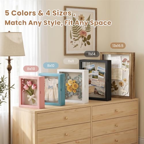 Love-KANKEI Deep Shadow Box Frame 8x10,Solid Wood Frame,Carbonized Black - color: Carbonized Black, size: 8 x 10