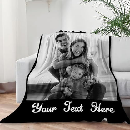 XINLING Custom Memorial Blanket with Pictures for Loss of Loved One Personalized Photo Blanket Customized Sympathy Gifts in Memory of Mom Dad Grandma Grandpa(1 Photo) - color: 1 Photo