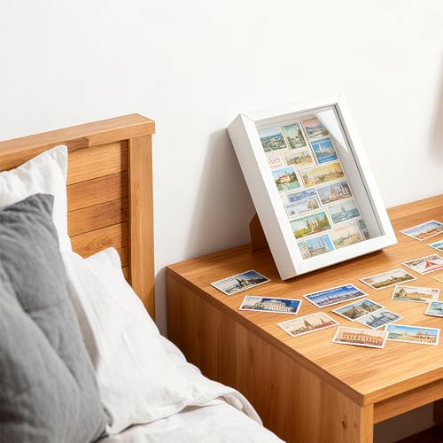 6 Pack 4 x 6 Inches Shadow Box Frame, Bulk Picture Frame Case | Small Wood Memory Display Case Boxes for Photos, Dried Flowers, DIY Craft, White