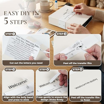 Vienrose Baby Photo Album 4x6 200 Pockets Photo Window Beige | Cloth Cover, Baby Themed Stickers, Tweezers, Acid Free Pages - color: Baby Theme, size: 200k