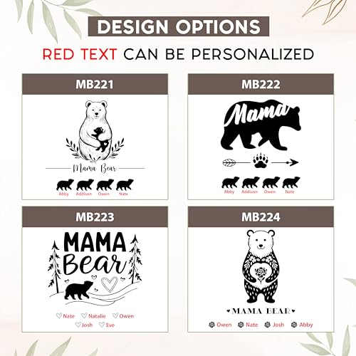 Personalized Mama Bear Memory Box, Engraved Gift for Mom or Grandma | Add kids' or grandkids' names. Holds photos, letters & family keepsakes. 4 sizes, 4 finishes & optional inside engraving. - style: 19. Mama Bear Designs