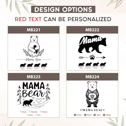 Personalized Mama Bear Memory Box, Engraved Gift for Mom or Grandma | Add kids' or grandkids' names. Holds photos, letters & family keepsakes. 4 sizes, 4 finishes & optional inside engraving. - style: 19. Mama Bear Designs