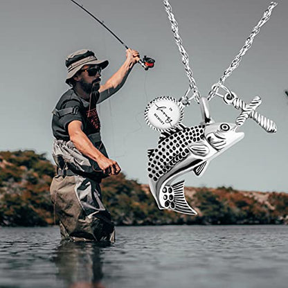 Dletay Fish Cremation Jewelry for Ashes Memorial Ashes Keepsake Necklace Urn Necklace Pendant - color: Silver-cross