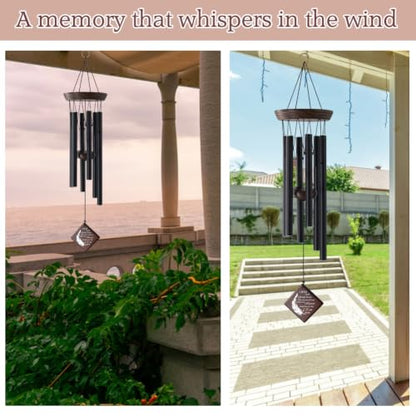 Memorial Wind Chimes for Outside, Sympathy Gift for Loss of Loved One - size: Feathers