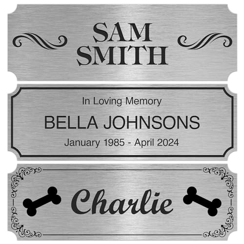 Custom Engraved Name Plate, Personalized Brushed Aluminum/Black Name Plaque, 2x6 Inches, Durable Engravable Impact Material, Made in The USA by My Sign Center - color: Brushed Aluminum Black, size: 2x6 Engraved