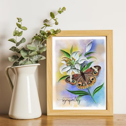 Buffterly Sympathy Quilling Card, Animal Sympathy, Thinking Of You for All Occassions, Animal Quill Card for Him, Her, Friend (Buffterly) - color: Buffterly Sympathy