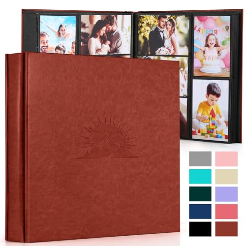 DazSpirit 4x6 Photo Album, 600 Pockets, Leather Cover with Slip-In Pages - color: Brown, size: 600 Pockets
