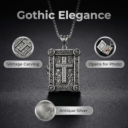 925 Sterling Silver Patron Saint Necklace Amulet Miraculous Medal Pendant Jewelry for Men Women with Friendship Talisman Travel Inspirational Gifts - color: Black-J-1
