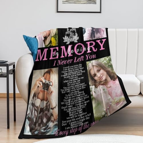 Custom Memorial Grave Blanket for Loss of Loved One - Personalized Funeral Blanket in Loving Memory, Bereavement Gift - color: A-11