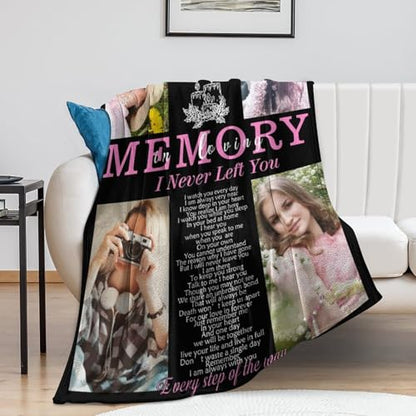 Custom Memorial Grave Blanket for Loss of Loved One - Personalized Funeral Blanket in Loving Memory, Bereavement Gift - color: A-11