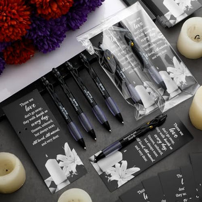 Sayglossy 60 Set Memorial Funeral Favor for Guest Thank You Set,Black - color: Black