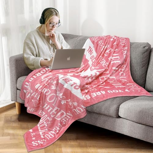 Healing Hug Blanket 60"x50", Encouragement Inspirational Thinking of You Gifts for Women, Chemotherapy Must Haves, Get Well Gifts for Women After Surgery, Pink - color: You Are-pink