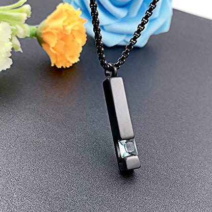 YOUFENG Urn Necklaces for Ashes Birthstone Cube Urns for Human Ashes Memorial Cremation Urn Locket Keepsake Ashes Jewelry - style: March