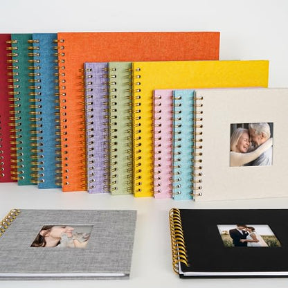 Scrapbook Photo Album, Linen Covered, 8x8 Inches, 20 Sheets/40 Pages | Hardcover Kraft White Pages, Wedding Guest Book, Travel Memory Book, Christmas, Baby Shower Keepsake, Family Album - color: White, size: 8x8 Inch 40 Pages