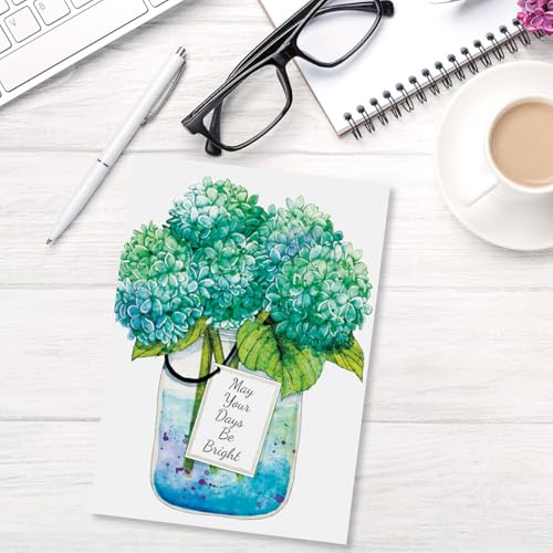 Current Mason Jar Get Well Greeting Cards - Set of 8 (4 Designs), Large 5" x 7", Sympathy Cards with Sentiments Inside, White Envelopes - color: Mason Jar