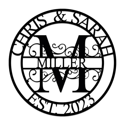 Personalized Family Name Sign, Split Letter Monogram Wall Art Decor, Durable Steel Family Last Name Decor, Custom Signs Indoor or Outdoor, Personalized Wedding Gifts, Housewarming Gift - color: Monogram Sign