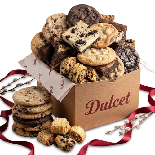 Dulcet Gourmet Cookie & Brownie Gift Basket – Freshly-Baked Bakery Gift Box with Gourmet Treats Assortment – Delicious Baked Treats for Gifting, Movie Night, Snacking, and Desserts - color: Sympathy