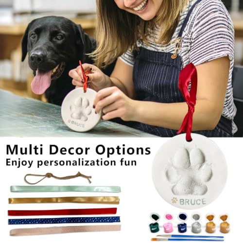 MYPAWLETS Dog Cat Pawprints Keepsake Kit,3 Round,Clay Paw Print Ornaments - size: Make 3（3 circles）