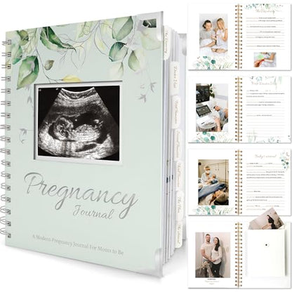 Pregnancy Journal for First Time Moms Gifts - 90 Pages Hardcover (Sage) - color: Sage