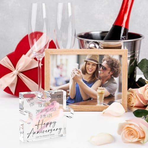 Happy Anniversary Puzzle Piece Gift for Wife Husband - Aniversario Decor