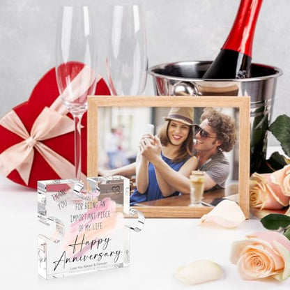 Happy Anniversary Puzzle Piece Gift for Wife Husband - Aniversario Decor